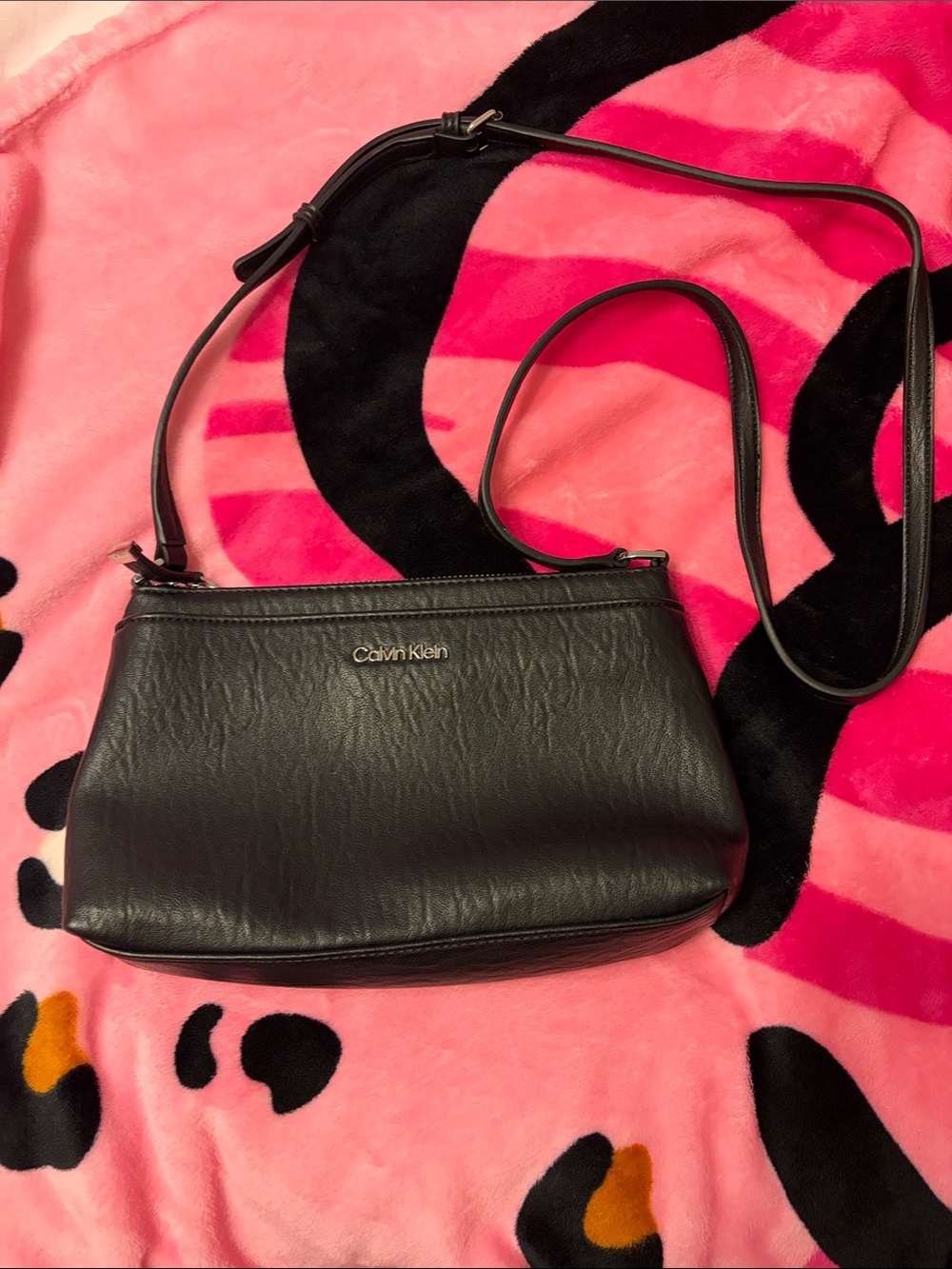 Calvin Klein Black Pebbled Leather Crossbody